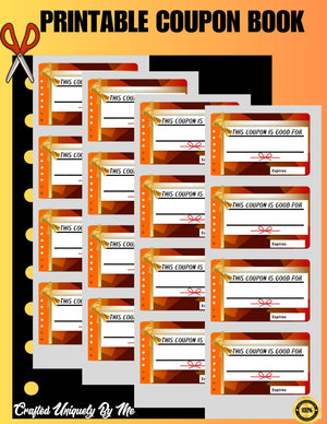 Printable Coupon Book, DIY Coupons, Printable Thanksgiving Coupon, Blank Coupon, Fillable Coupon, Fall Background, Digital Download