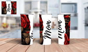 Rose print Relationship 20oz Sublimation Tumbler Wrap, 9.2 x 8.3” Straight Skinny Tumbler Wrap PNG, sublimation design, instant download