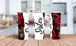 Rose print Relationship 20oz Sublimation Tumbler Wrap, 9.2 x 8.3” Straight Skinny Tumbler Wrap PNG, sublimation design, instant download