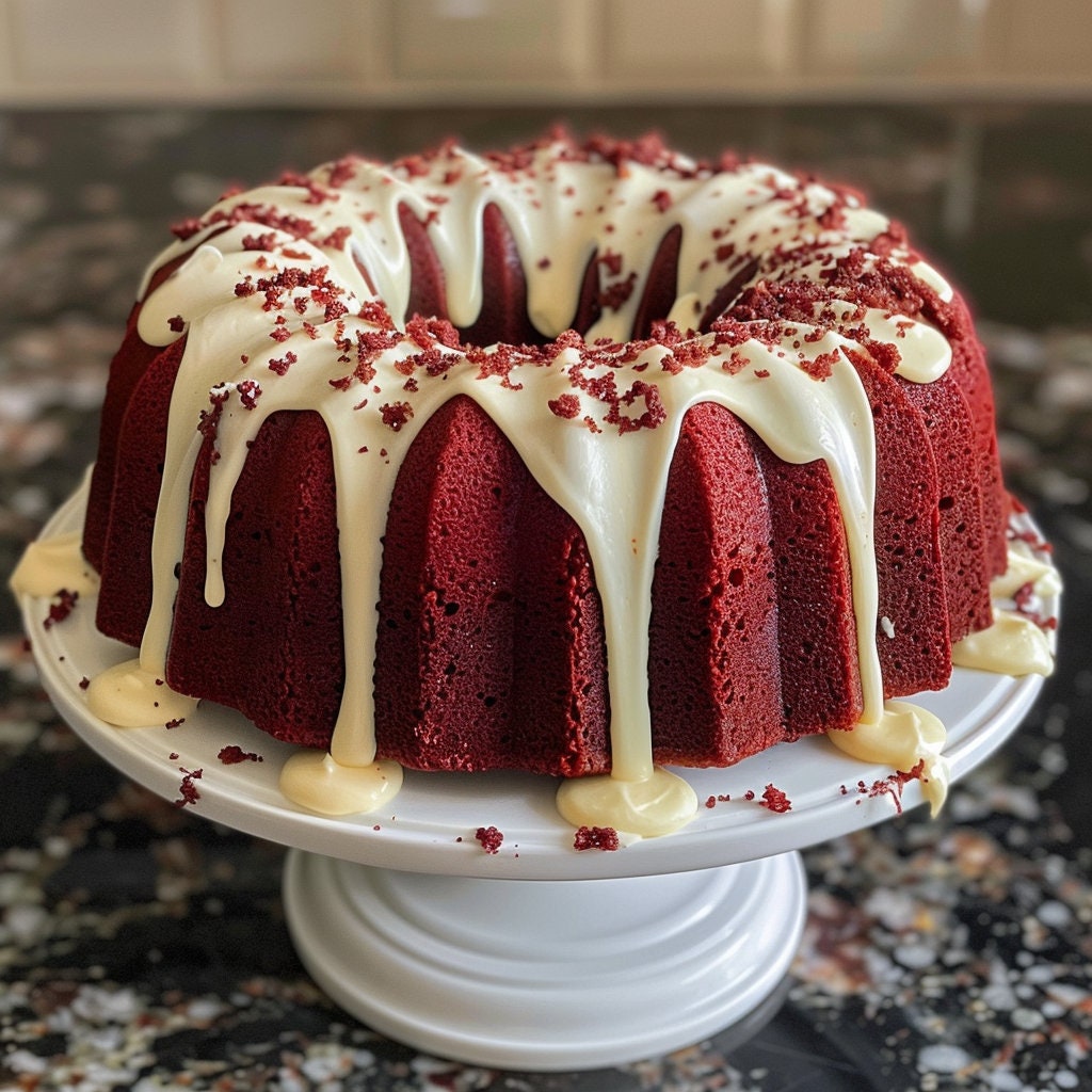 Homemade Moist Red Velvet Pound Cake-Best Seller, Southern Pound Cake, Recipe, Recipe Card