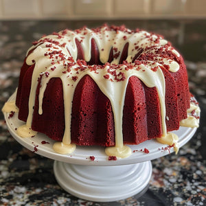 Homemade Moist Red Velvet Pound Cake-Best Seller, Southern Pound Cake, Recipe, Recipe Card