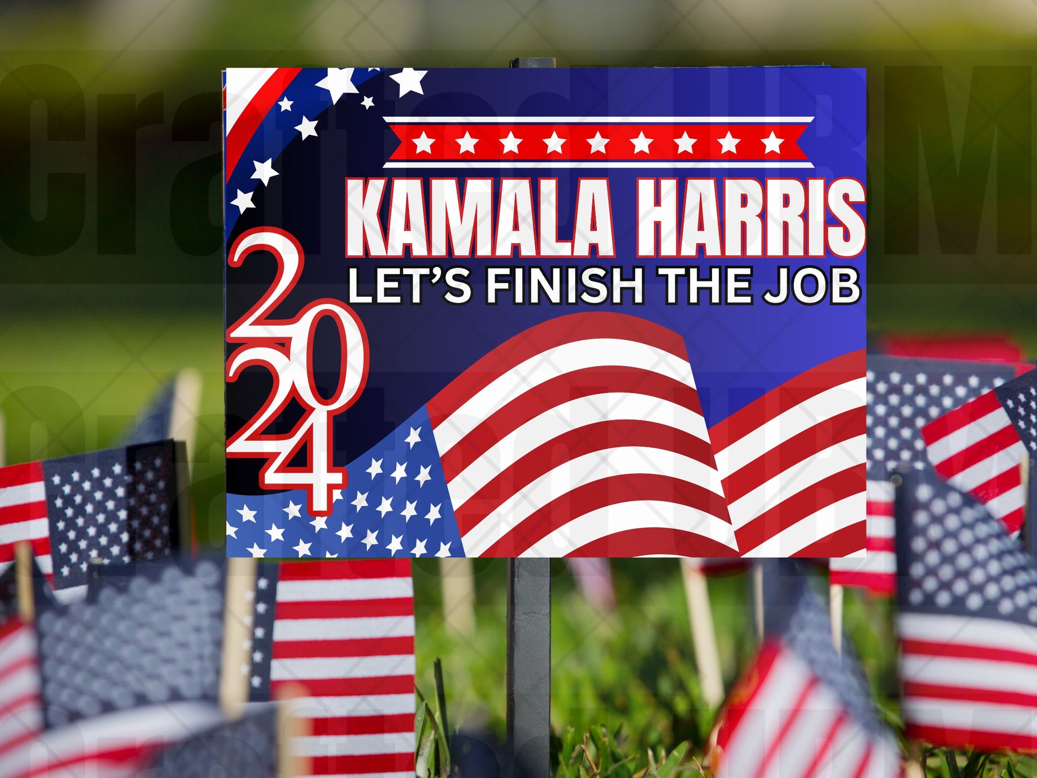 Kamala Harris 2024 President Yard Sign With H-Stake, Kamala, Presidential Election 2024