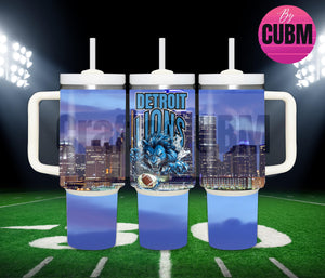 40oz Tumbler Wrap, Lions, Digital Download, Detroit, Lions, Sports Theme, DL, Instant Download, PNG, 40oz Tumbler