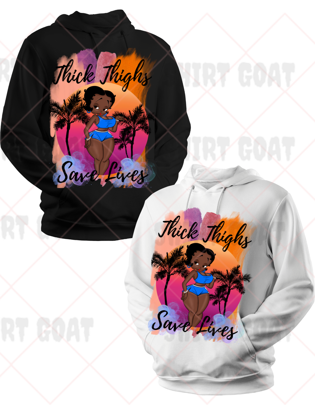 Thick Thighs Betty Boo Hoodie And Shirt